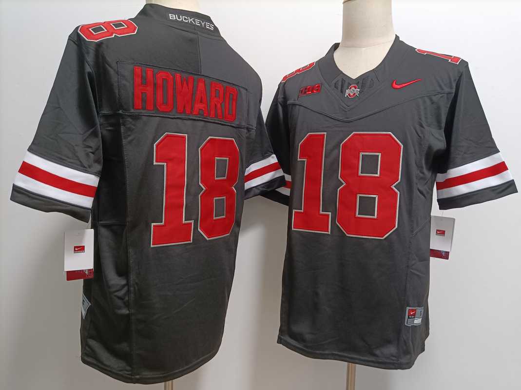 Men%27s Ohio State Buckeyes #18 Will Howard Black FUSE College Football Jersey